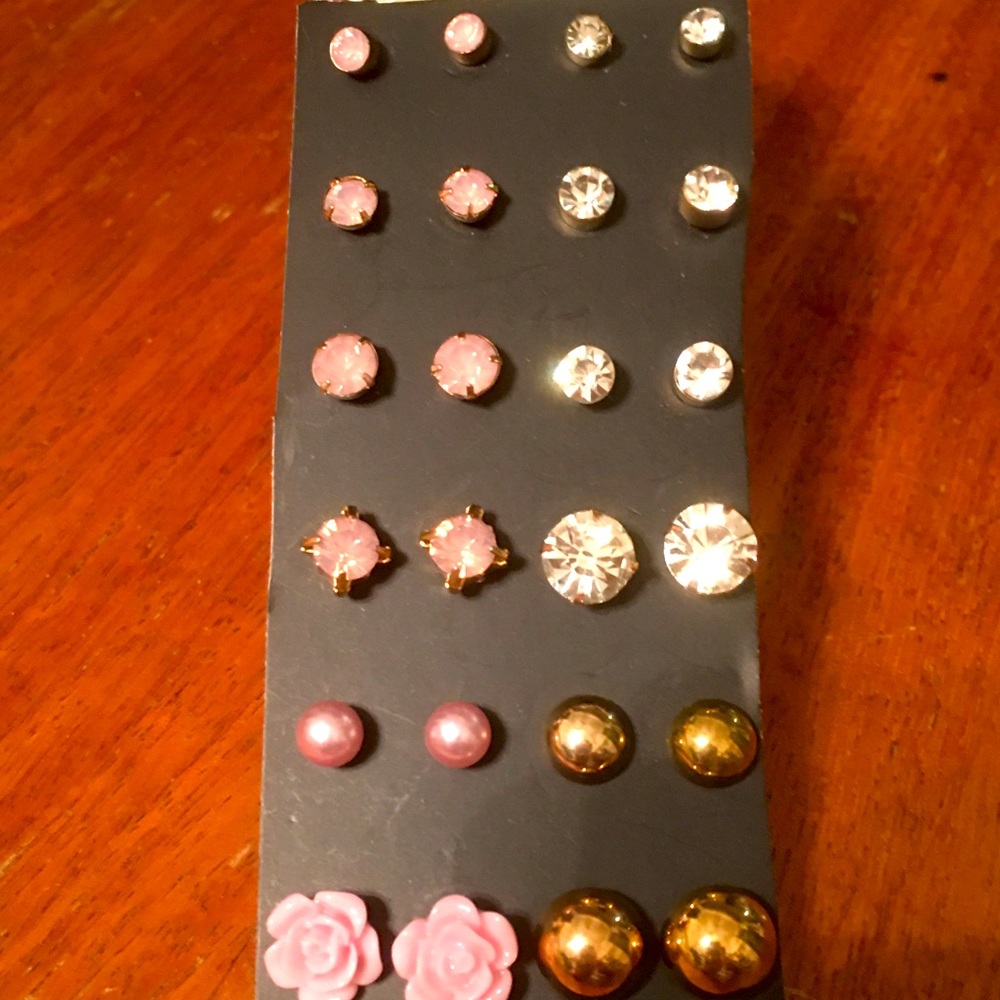 10 Prs Graduated Stud Earrings Multiple Piercings